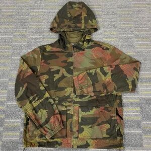 Alex Mill Tropical Camo Ripstop Full Zip Jacket Mens Large Green Water Repellent